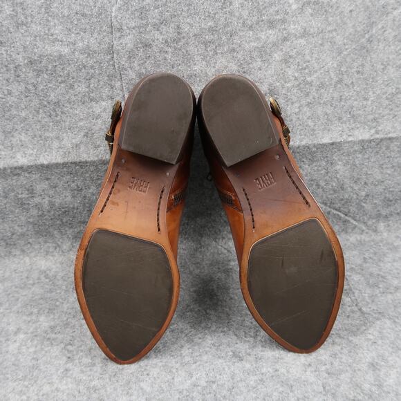 Frye Shoes Womens 7.5 Ankle Boot Ray Western Brown Leather Shootie Cutout Buckle - Picture 13 of 16